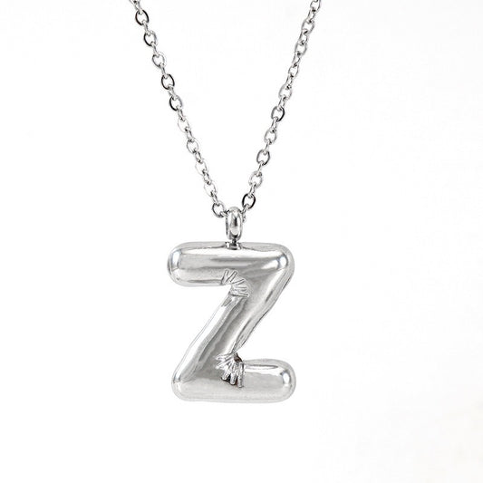 So 3D Balloon Alphabet Letter Pendant Necklace Name Choker